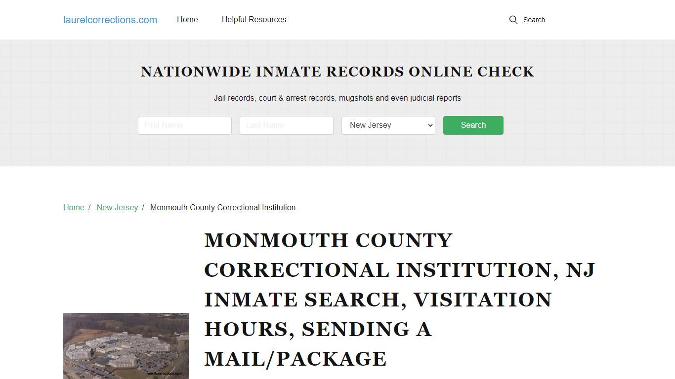 Monmouth County Correctional Institution, NJ Inmate Search, Visitation ...